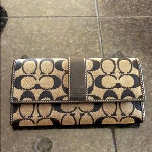 Coach Signature Big C trifold wallet in navy